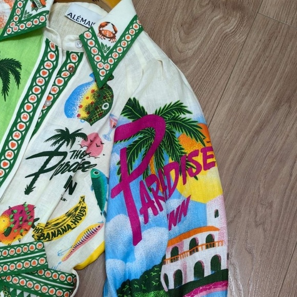 ALEMAIS Paradiso Printed Linen Mini Dress - Picture 12 of 14